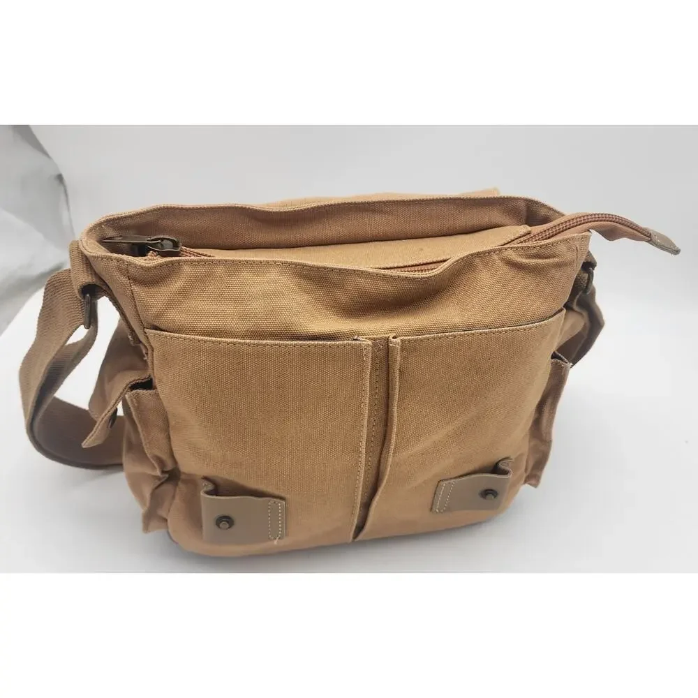 MOACC Canvas Camera Tote Bag Tan Beige Handle and Strap